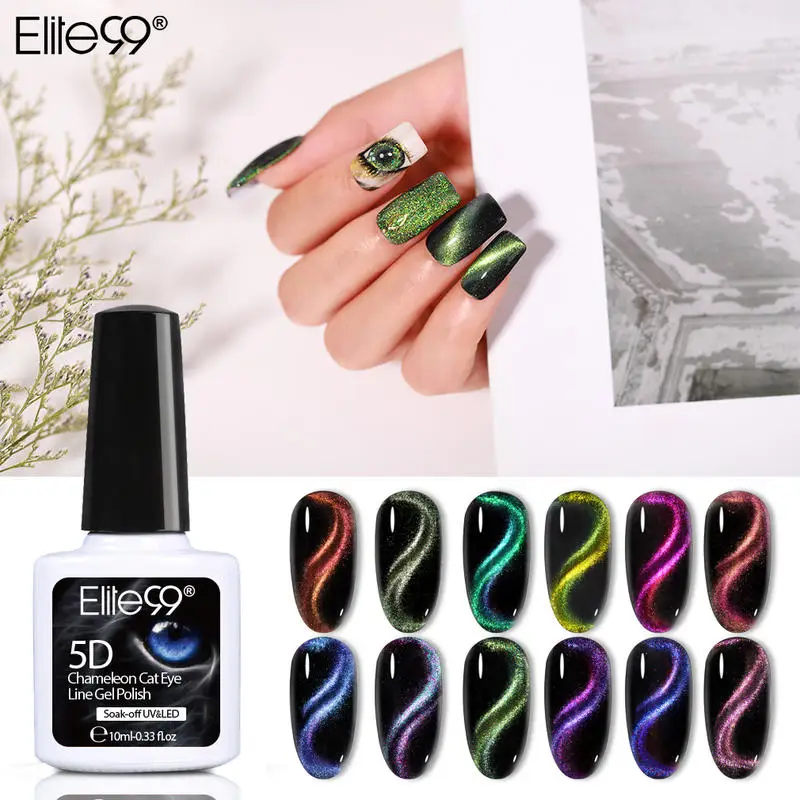 Elite99 – vernis caméléon œil de chat, Gel à paillettes brillantes