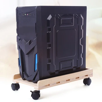 

Computer Desktop Main Frame Movable Heat Dissipation Main Frame Movable Solid Wood Chassis Base