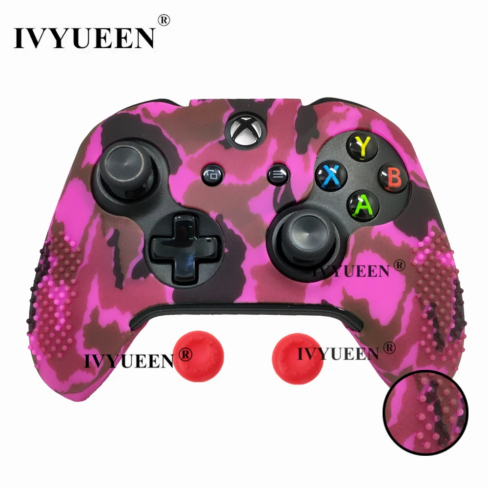 Rose Red Camo IVYUEEN, 15 цветов, силиконовый чехол для microsoft Xbox One X S, тонкий контроллер, защитный чехол с аналоговой ручкой для большого пальца - Цвет: Rose Red Camo