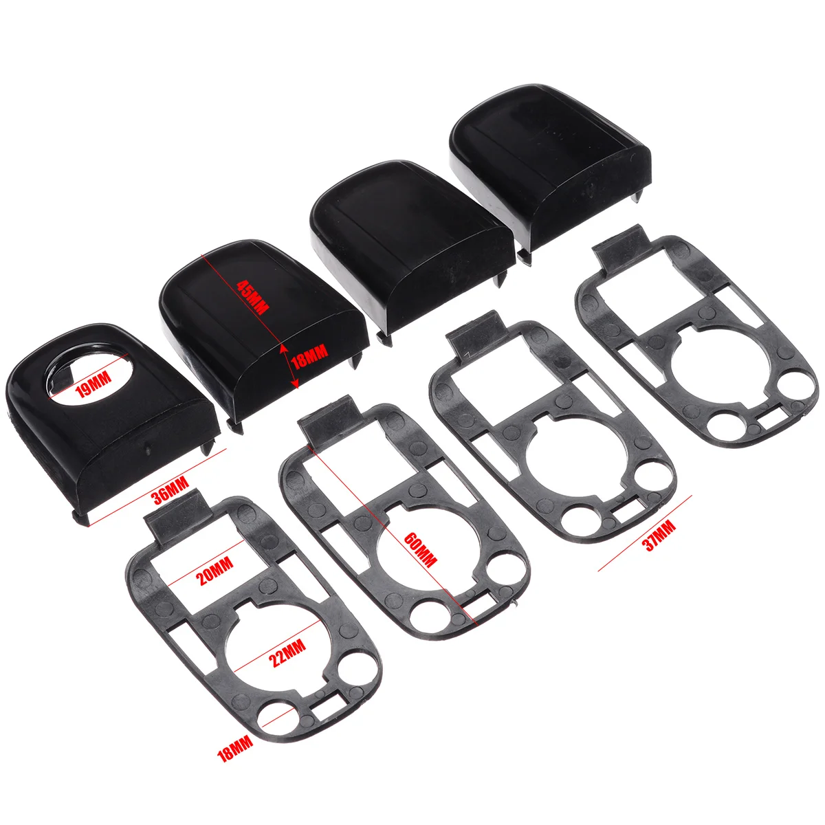 8pcs/set Left Right Car Door Handle Cover End Cap Protective Lock Cover Accessories For Peugeot 307/Citroen C2 C3