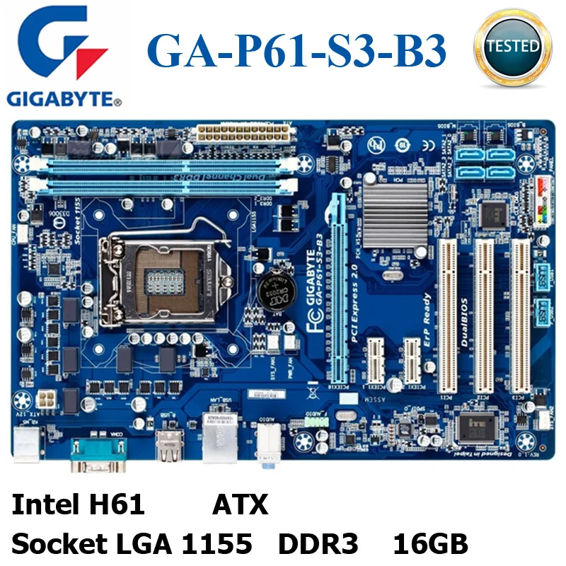 Carte mère originale d'ordinateur de bureau, Socket LGA 1155, 16 go ...