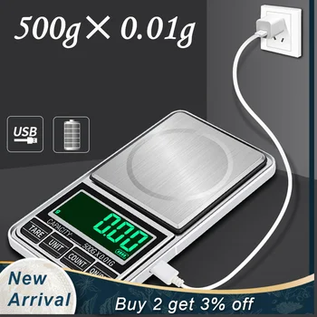 

LCD precision digital jewelry scale laboratory weight 0.01g micro portable medical electronic balance Balance électronique