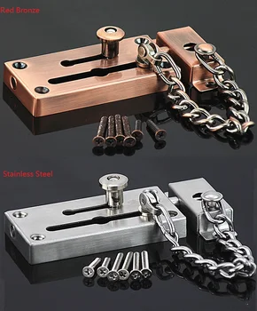 

Best Stainless Steel Slide Bolt Latch Gate Latches Safety Door Lock with Anti-Theft Chain Door Latch Stainless Steel Latch