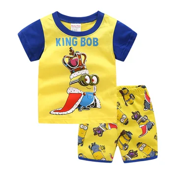 

Summer Short Sleeve Cotton Pyjamas Boys Children's Pajamas Clothing Minions Cartoon 2-7y