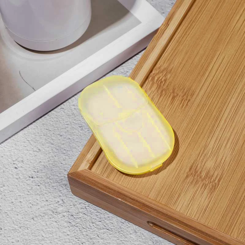 1 шт. домашний удобный для мытья рук Ванна Путешествия Ароматические ломтик простыни коробка для вспенивания бумажное мыло - Цвет: Yellow