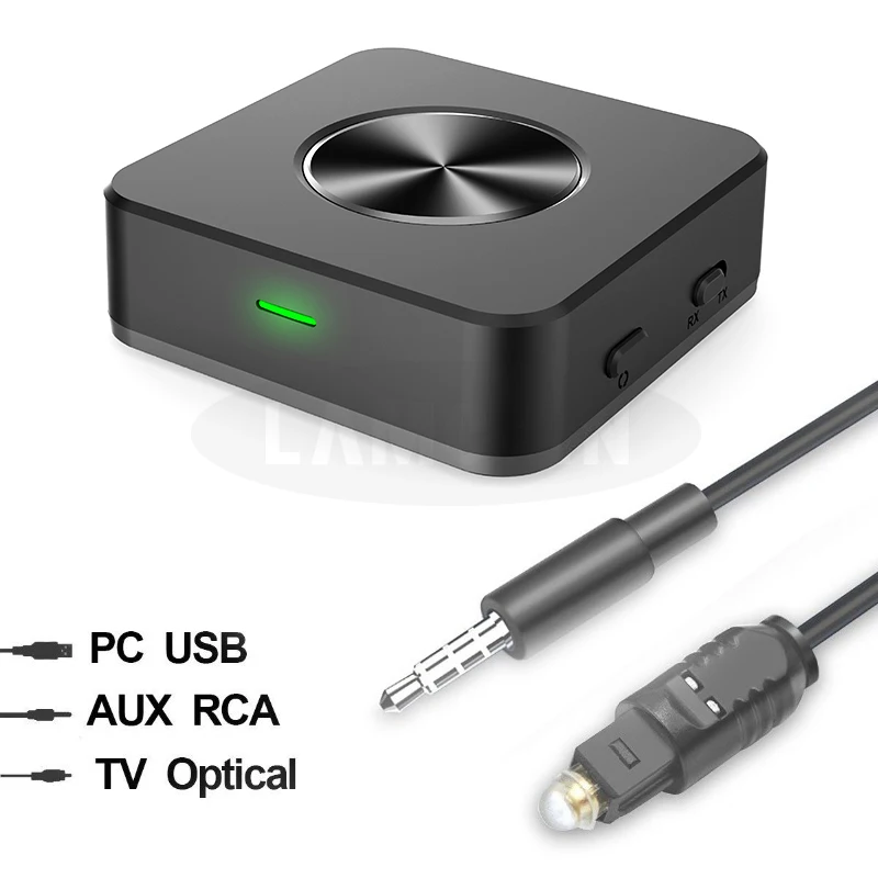 2 в 1 Bluetooth передатчик приемник беспроводной аудио адаптер Bluetooth V5.0 Аудио ТВ оптический Волоконно-оптический адаптер