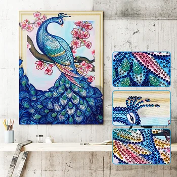 

New Style Full of Crystals 5D Special Shape Diamond Painting DIY Special Shape Peacock Small Living Room Bedroom European Style