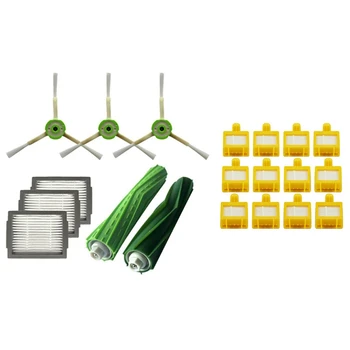 

Hepa Filter +Side Brush +Brush Roll for Irobot Roomba I7 E5 E6 I Series with 12 Filters