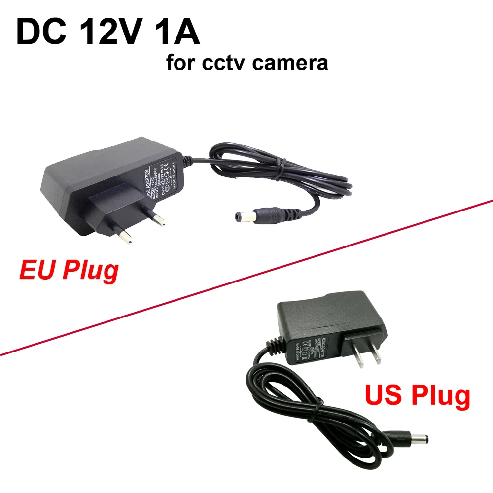 US/EU Plug Power adapter charger Power Adapter for CCTV Camera AC 100