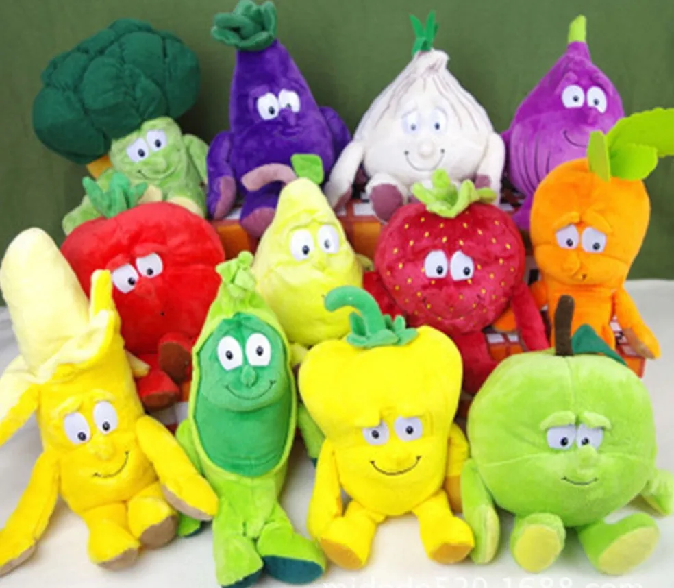 Новые фрукты овощи серии клубника брокколи банан арбуз вишня банан Гриб Мягкие плюшевые куклы игрушки для детей