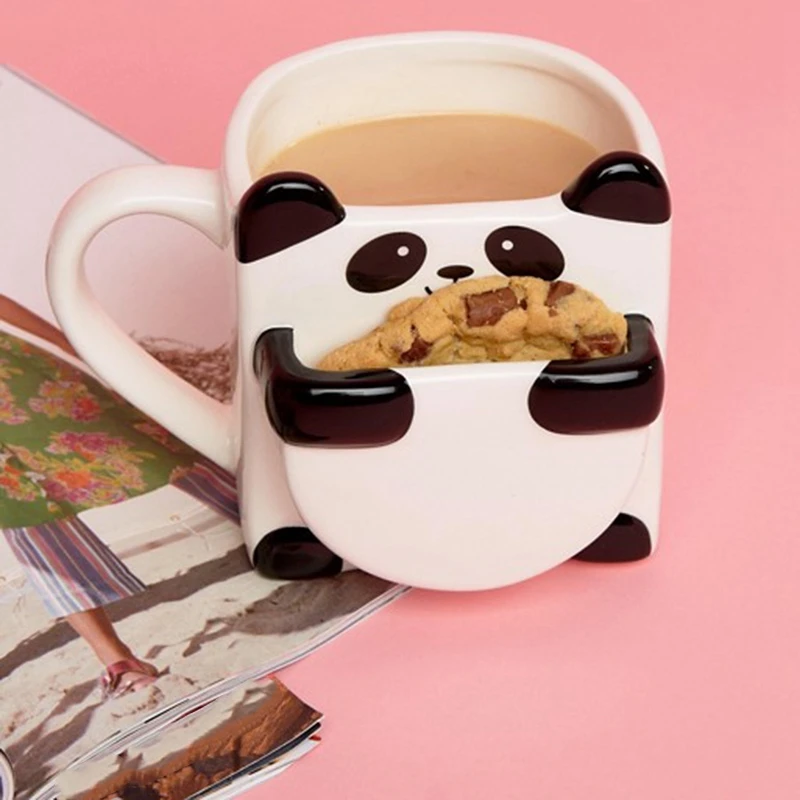 3D мультфильм панда кофейные кружки двойное печенье керамические чайные чашки Творческий знак посуда для напитков рождественские подарки