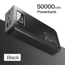 Banco de potência grande capacidade 50000mah carregador portátil ao ar livre display digital led iluminação para xiaomi sansung iphone