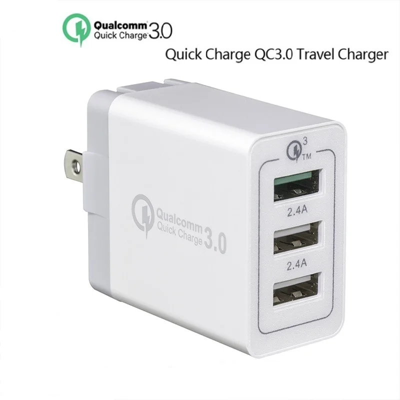 Штепсельная Вилка стандарта США QC3.0 зарядное устройство с 3USB выходом адаптер