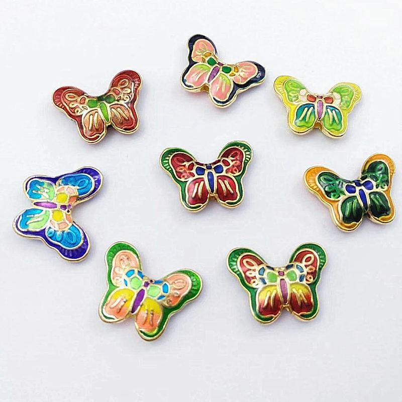 

5pcs Cloisonne Enamel Butterfly Beads Accessories Necklace DIY Jewelry Making Supplies Bracelet Material Jewellery Findings