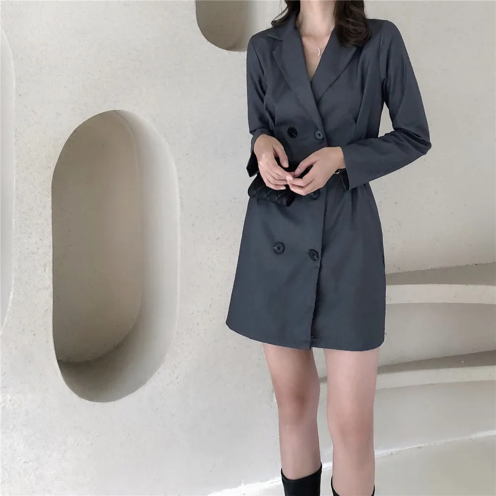 80% OFF Fashion Sashes Female Blazer Mujer Femme Notched Full Sleeve Black Woemn Jacket Autumn Loose Dress Suit Streetwear Women Suits