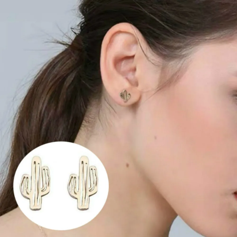 Мода кактус серьги со шпилькой для женщин ювелирные изделия Симпатичные завод