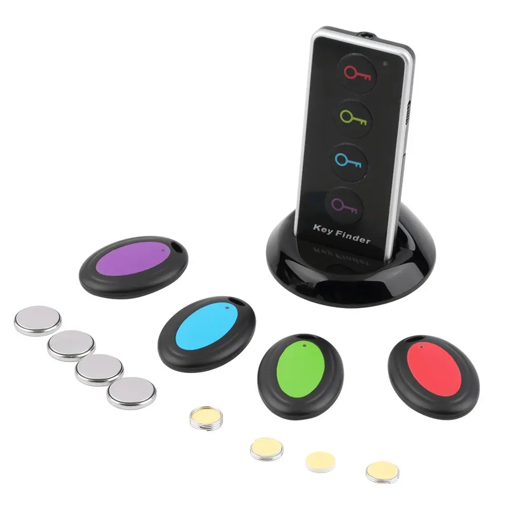 

4 in 1 Advanced Wireless Key Finder Remote Key Locator Phone Wallets Anti-Lost with Torch function 4 receivers and 1 dock