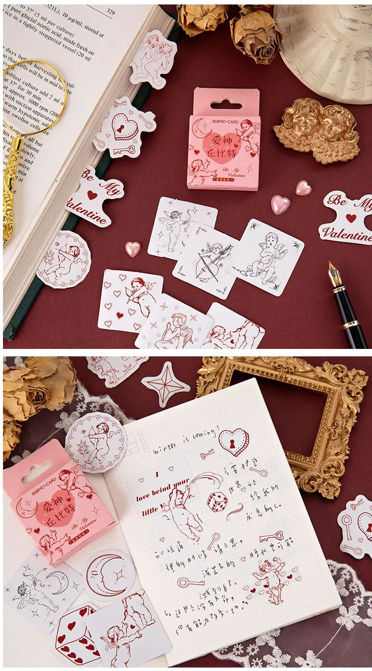 44 шт. наклейки на День святого Валентина Купидон дизайн как подарочная бирка подарок на день рождения украшения Скрапбукинг DIY стикер