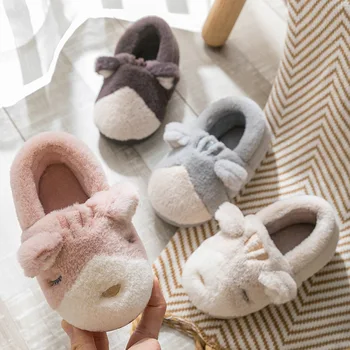 

NEW Autumn Winter Children's Cartoon shape slippers Toddler Sneakers Infant Kids Warm Shoes Boys Girls Plush Soft-Soled Slippers