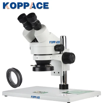 

KOPPACE 7X-45X Large platform Stereo Zoom Binocular Microscope WF10X Eyepieces 0.7X-4.5X Zoom Objective 0.5X/2X Auxiliary Lens