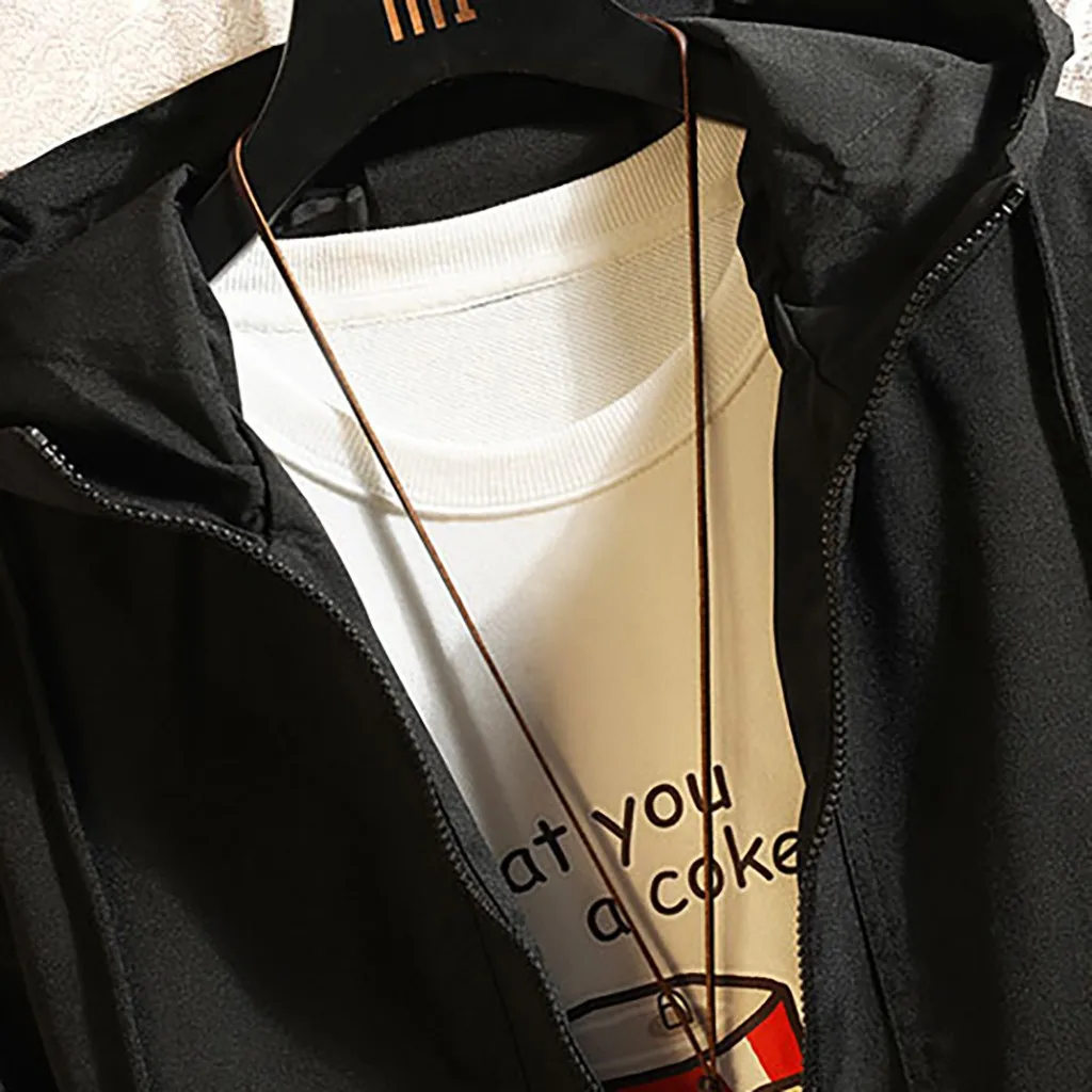 Jacket Men Bomber Jacket Autumn Sportswear Casual Printing Streetwear Patchwork Jacket Hooded Coat Sweatshirt jaqueta masculino