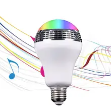 Светодиодный светильник с беспроводной музыкальной лампочкой, изменение цвета через Wi-Fi, управление через приложение, WiFi, умная RGB E27 лампа, Bluetooth 4,0, аудио колонки, лампа Dimm