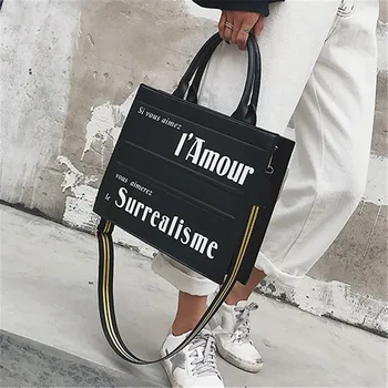

New Smple Shoulder Bags Men Women portable messenger bag tote letter solid color hip hop large capacity mltifunction handbag