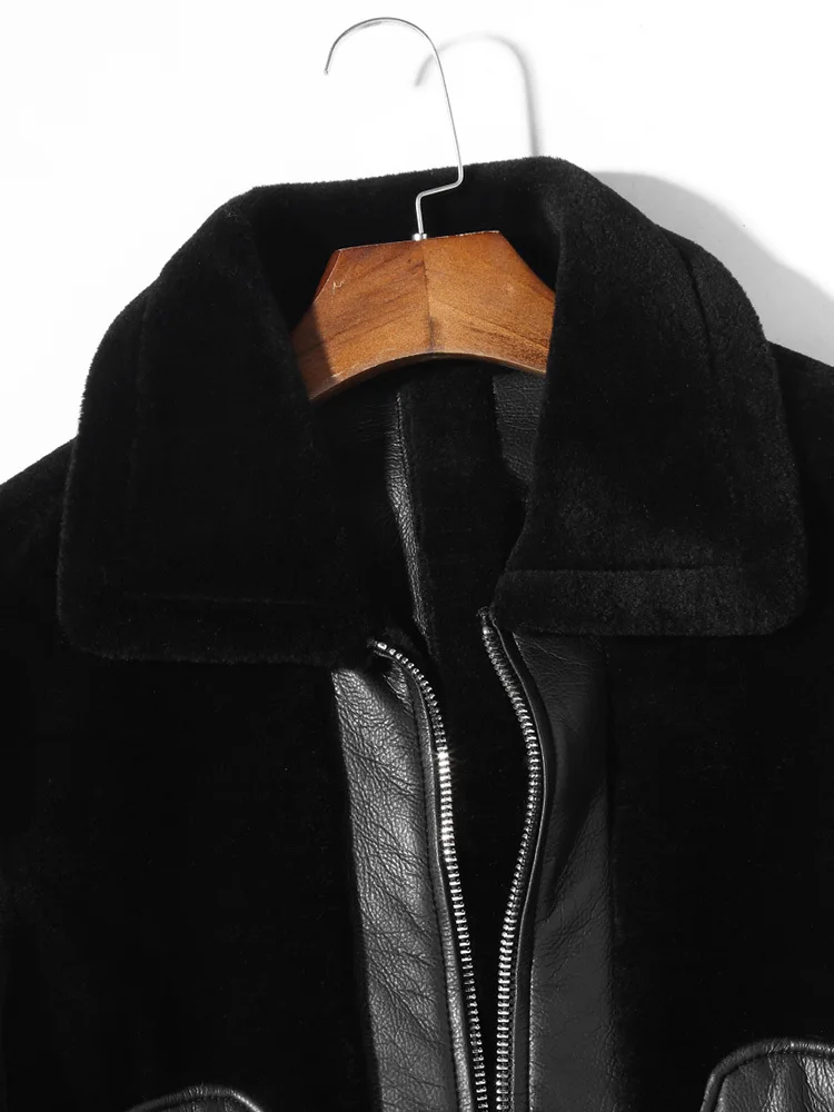 

Genuine Leather Jacket Men 2020 Plus Size Winter Warm Real Fur Coat Male Sheep Shearing Overcoat chaqueta cuero hombre LX2576