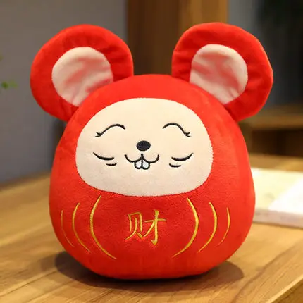 28cm close eye B Плюшевая игрушка, мягкая кукла, зодиак, китайский год, большое ухо, мышь крыса, мяч, подушка, подушка, приносить деньги, удачу, кулон, подарок 1 шт - Цвет: 28cm close eye B