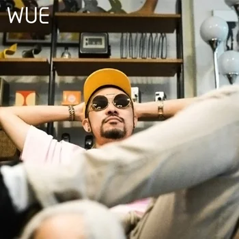 

Brand design retro round metal sunglasses steampunk men's and women's glasses fashion anti-UV sunglasses