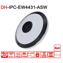 DH IPC-EW4431-ASW 4MP панорама POE wifi рыбий глаз ip-камера Встроенный микрофон слот для sd-карты аудио интерфейс сигнализации