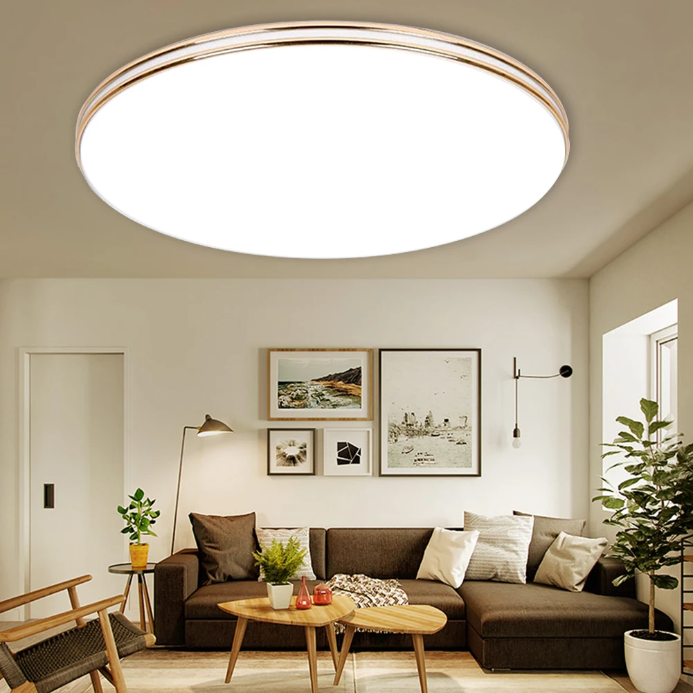 24W Round LED Flush Mount Ceiling Light Wall Living Room Bedroom Downlight Lamp