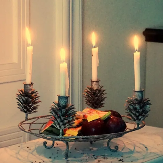 Подсвечники железные Pinecone винтажный подсвечник свадебный центральный Рождественский Декор свеча ужин