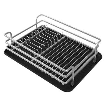 

Kitchen Space Aluminum Dish Rack Household Floor Tableware Dish Storage Drain Storage Rack