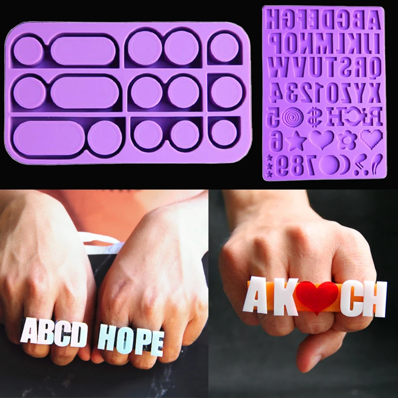 Silicone Letter Rings Epoxy Resin Mold Epoxy Ring Mold Silicone