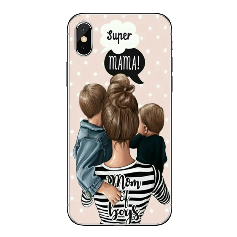 Мягкий чехол супер мама для маленьких девочек семейная королева для samsung Galaxy A10 A30 A40 A50 A60 A70 A6s A8 A9s J4 J6 Prime Plus - Цвет: Girl-family-B-09