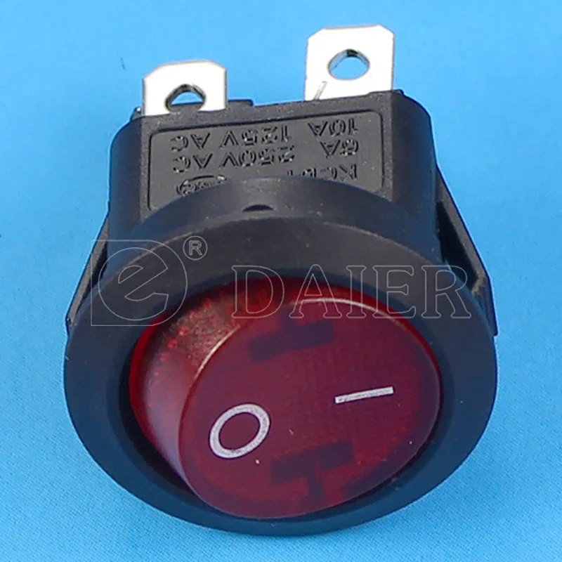 5Pcs 12/24/220V 라운드 로커 스위치 20MM 4 핀 ON/OFF DPST 래칭 LED 자동차 푸시 버튼 스위치에 조명 투명 빨간색