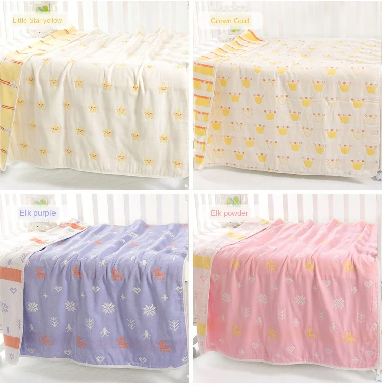 Baby-Baumwoll-Musselin-Decke 6L 110x110cm Weiche Neugeborenen-Pucktuch Badetuch Kleinkind-Kinderwagen-Abdeckung Atmungsaktiver Waschlappen – Detail 6
