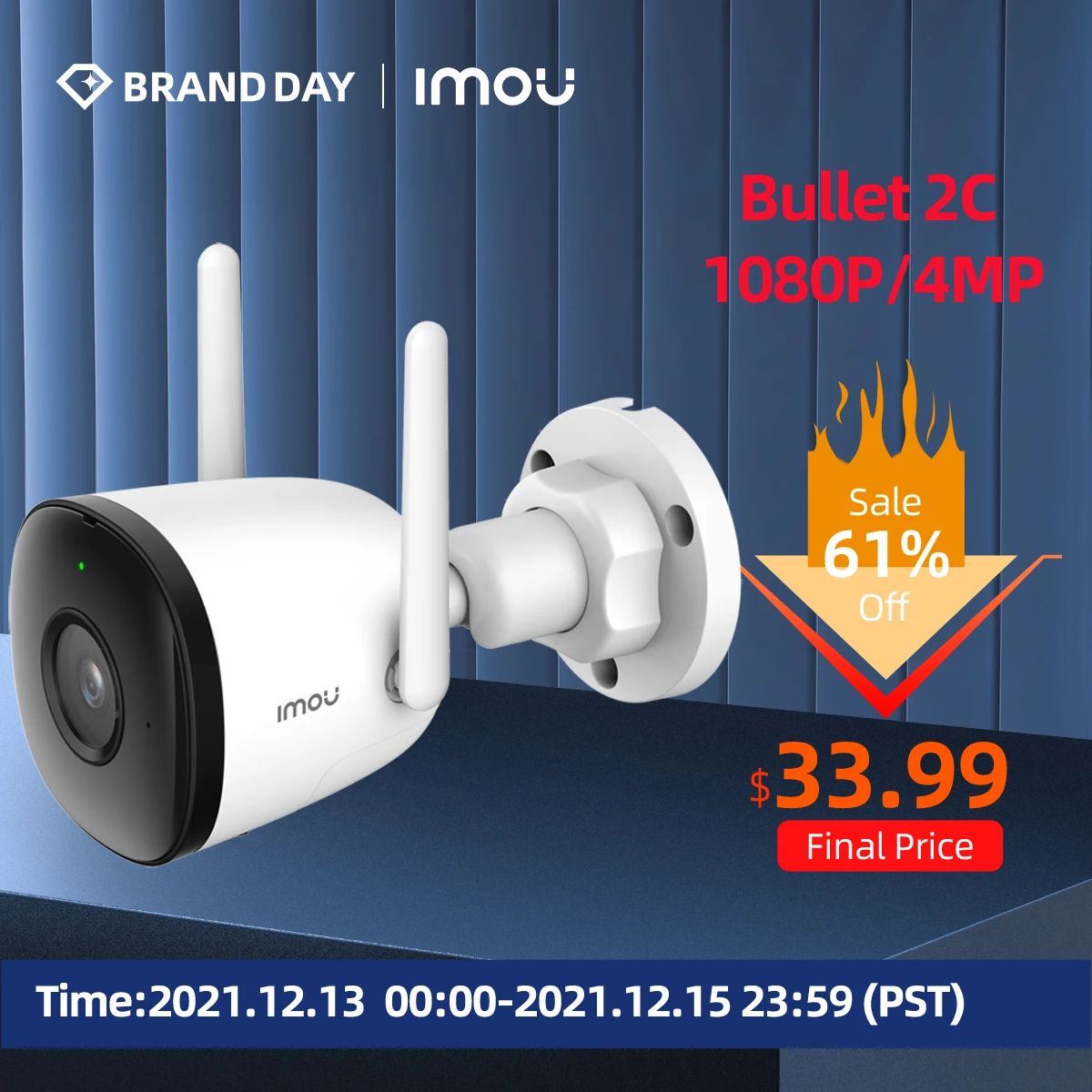  Цилиндрическая ip-камера Dahua imou с двумя антеннами, уличная погодозащищенная ip-камера с ии для записи звука, 4 МП, 2 Мп, Wi-Fi 