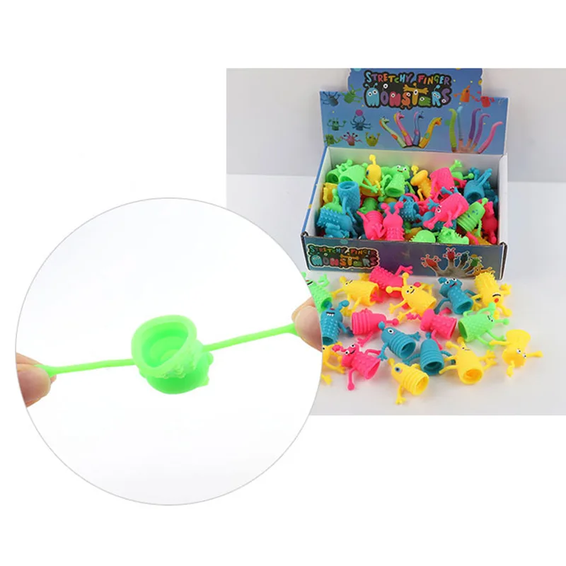 Colourful TPR Plastic Cute Mini Animal Monster Finger Dolls 4Pcs/Set Children Finger Puppet Toys Parents Storytelling Props animal finger puppet