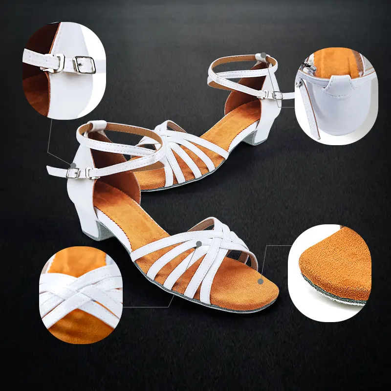 Latin Shoes Dance Low Heels Dancing For Ladies Girls Tango Rumba Salsa Ballroom Latin Dance Shoes For Girls