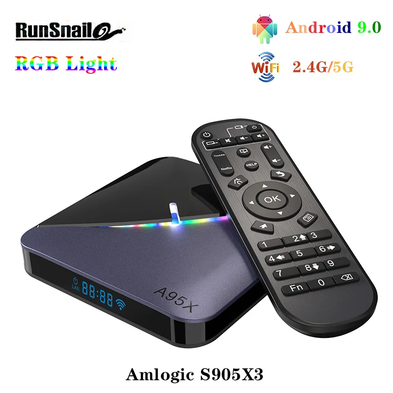 A95X F3 RGB светильник Amlogic S905X3 Android9.0 Plex медиаплеер BT 4GB64GB 2GB16GB Wifi 4K Netflix Youtube медиаплеер a95x f3