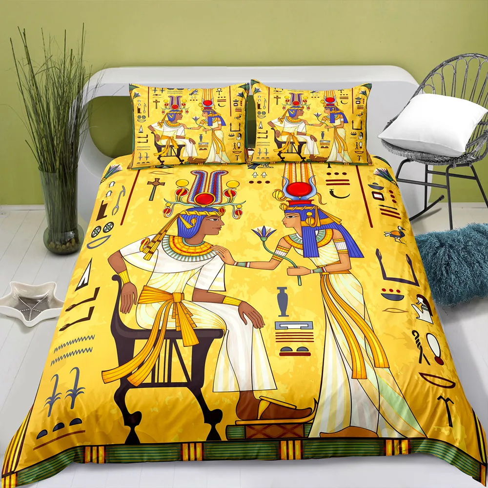 Bedding Set Ancient Egypt Comforter Cover Set Egyptian Civilization Duvet Cover Set Egypt Culture Quilt/Blanket Cover&Pillowcase