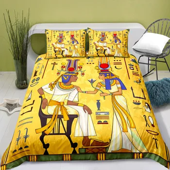 Bedding Set Ancient Egypt Comforter Cover Set Egyptian Civilization Duvet Cover Set Egypt Culture Quilt/Blanket Cover&Pillowcase