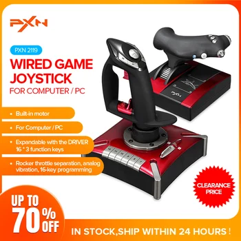 

PXN 2119 Wired Game Joystick With 7-Axis 8-Way Key Widget Caps 16 Separate Movement Control Keys For Computer PC Gaming