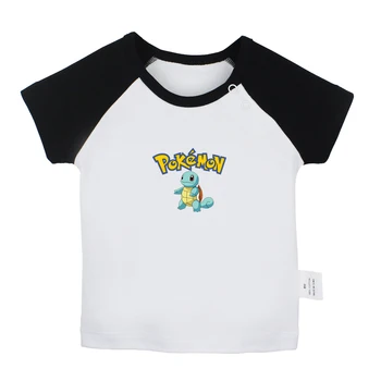 

Cute Pokemon Pikachu Squirtle Design Newborn Baby T-shirts Toddler Graphic Short Sleeve Tee Tops