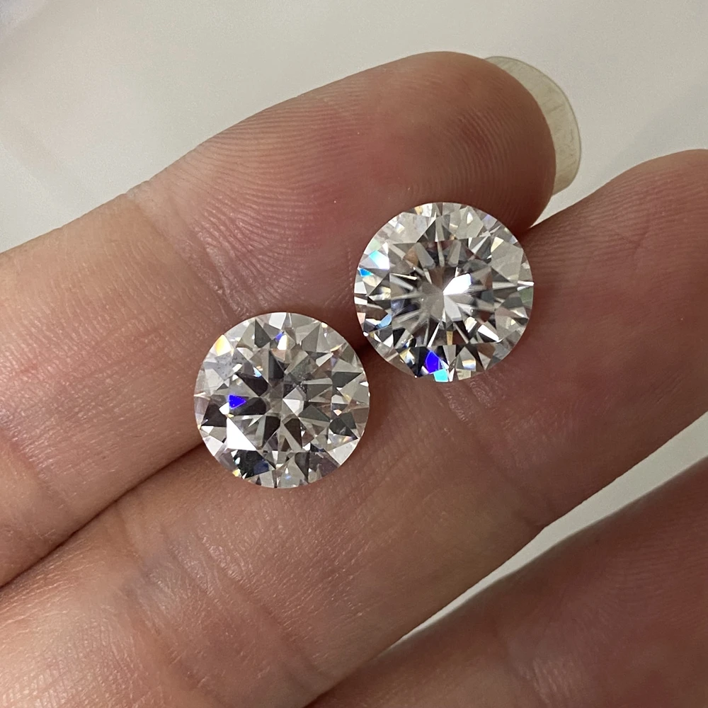 14mm Round Brilliant Cut VVS1 White GH Moissanite Diamond 10 Carats GRA Lab Grown Gemstone In Stock