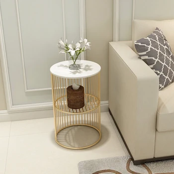 

High Quality Marble Coffee Table Side Table Corner Table Living Room Table Sofa Side Table Simple Modern Bedside Table Anti-rust