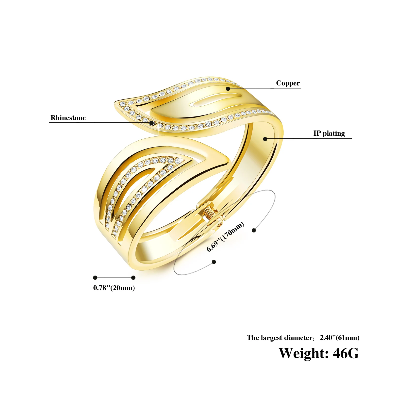 

RLX-027 Luxury Cubic Zircon Love Bracelets Bangle Gold Silver Color CZ Crystal Bracelets for Women Open Cuff Bangle Jewelry