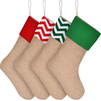 

4/6PCS Christmas Stocking Sack Santa Gifts Christmas Stockings Gift Bag Holders Kids Candy Bag Xmas Tree Hanging Ornaments